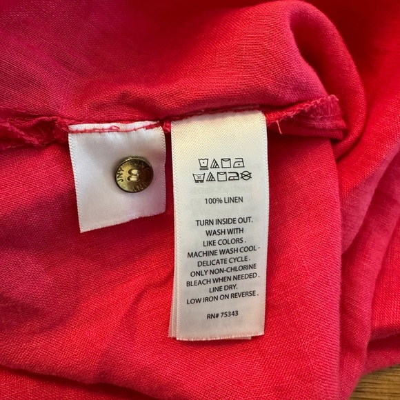 Jones New York  Linen 3/4 Sleeve Relaxed Blouse, sz M - Picture 6 of 6
